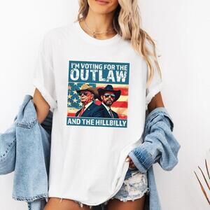 Ridin With The Outlaw And The Hillbilly Trump Shirt 2024 Election Conservative